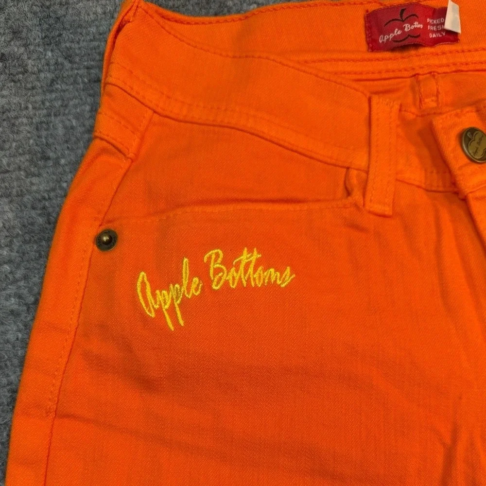 VTG Y2K Apple Bottoms Orange Capri Jeans Women's Size 2 Embroidered Logo NWOT - Picture 9 of 11